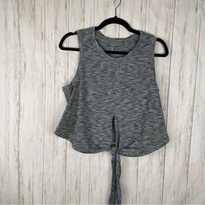 Zyia gray tie crop work out top medium
